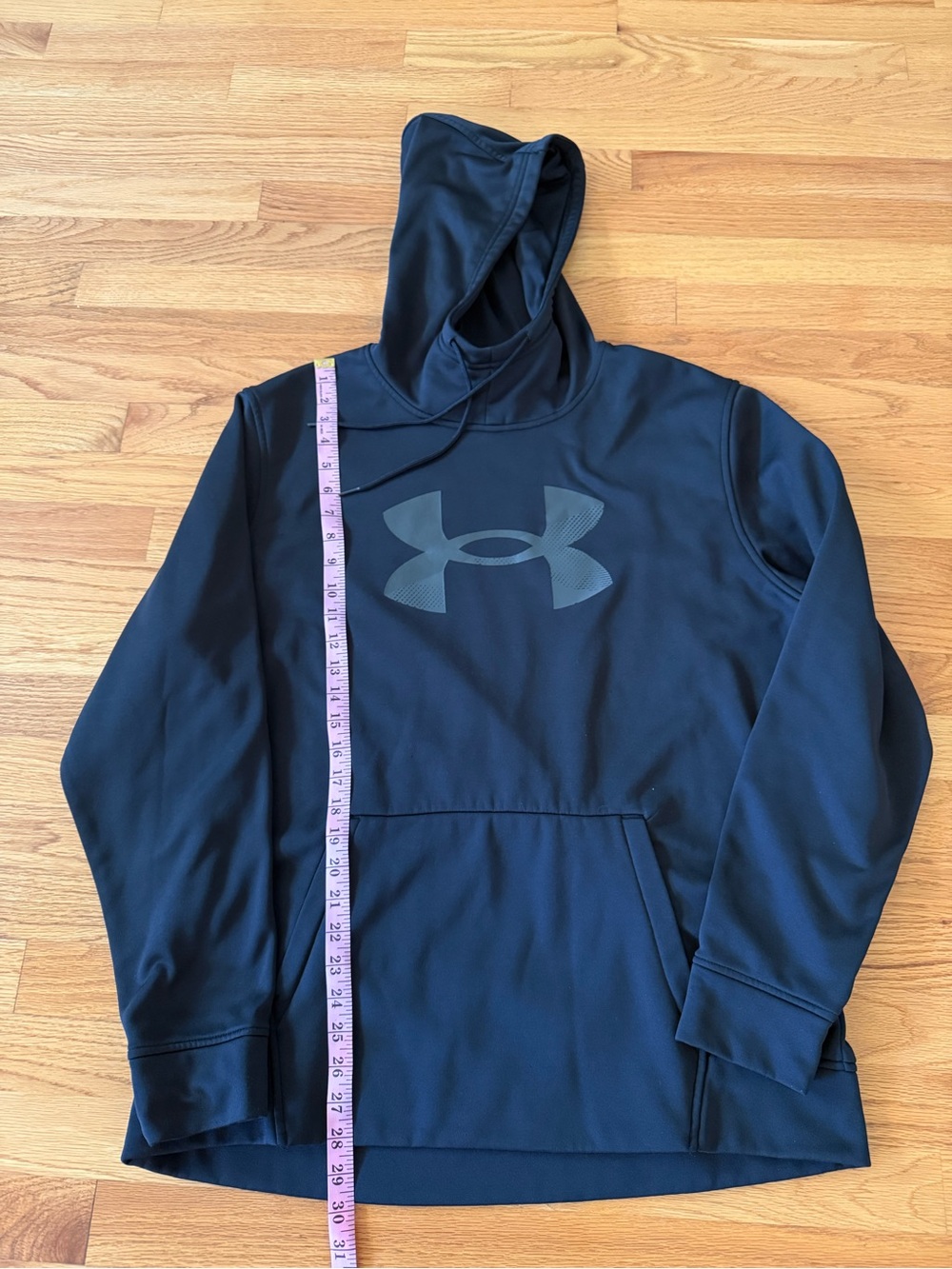 Under Armour Black Hooded Performance Pullover with Dark Gray Logo